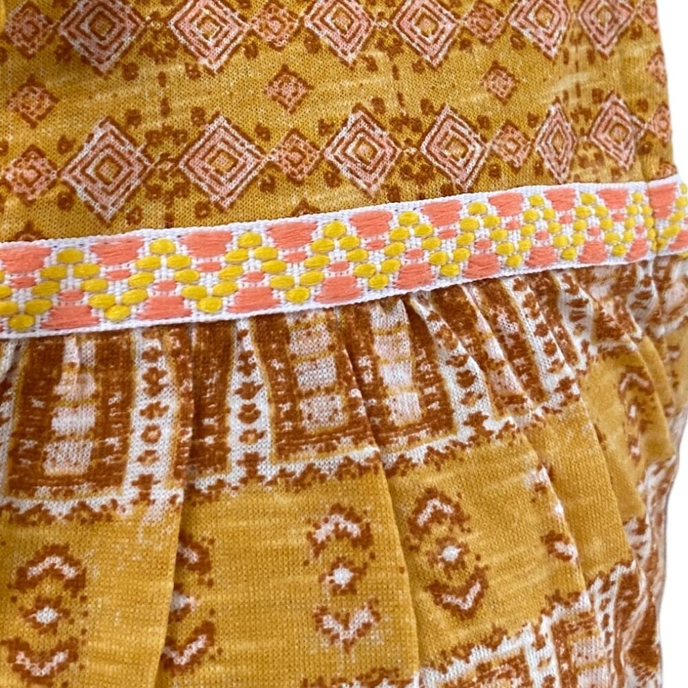 Lucky Brand Indie Boho Tassel Tank Top Mustard Boho Festival Coastal Cowgirl-S - Picture 3 of 14